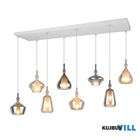   TRIO 349400817 ALDEA függeszték excl.8xE14 ↕200cm ↔115cm ↗24cm matt fehér-króm-borostyán