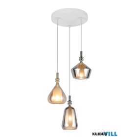   TRIO 349430317 ALDEA függeszték excl.3xE14 ↕200cm Ø28cm matt fehér-króm-borostyán