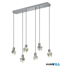   TRIO 354510606 VERANO LED függeszték/6 33W3960lm CCT ↕150cm ↔94cm ↗20cm króm, kristály