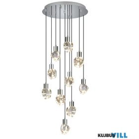   TRIO 354531006 VERANO LED függeszték/10 55W/6600lm CCT ↕150cm Ø51,5cm króm, kristály