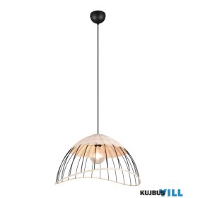   TRIO R36211032 SANDRIN függeszték excl.1xE27/28W ↕150cm Ø48cm rattan/matt fekete