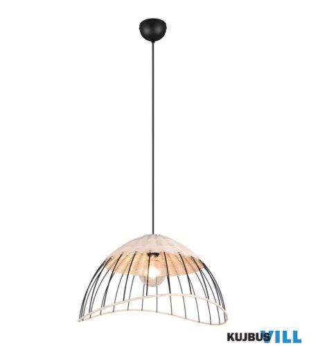 TR R36211032 SANDRIN függeszték excl.1xE27/28W ↕150cm Ø48cm rattan/matt fekete