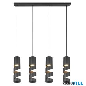   TRIO 364000432 STREAM függeszték excl.4xGU10 ↕150cm ↔80cm ↗9cm Ø8cm matt fekete