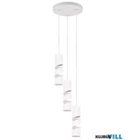   TRIO 364030331 STREAM függeszték excl.3xGU10 ↕150cm Ø28cm matt fehér