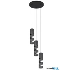   TRIO 364030332 STREAM függeszték excl.3xGU10 ↕150cm Ø28cm matt fekete