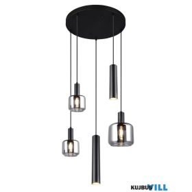   TRIO 364130532 MATARO függeszték excl.1xE27 excl.2xE14 excl.2xGU10 ↕150cm Ø55cm matt fekete