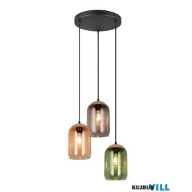   TRIO 364630317 CORK függeszték excl.3xE27 ↕150cm Ø35cm multicolor