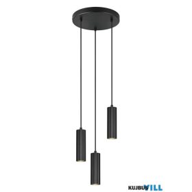   TRIO 367730332 SOKA függeszték excl.3xGU10 ↕150cm Ø28cm matt fekete
