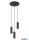 TRIO 367730332 SOKA függeszték excl.3xGU10 ↕150cm Ø28cm matt fekete