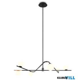   TRIO 368900680 FLAMING függeszték excl.6xG9 ↕200cm ↔115cm ↗73cm fekete arany