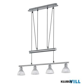   TRIO 371010407 LEVISTO függeszték incl.4x4,9W E14/470Lm/3000K ↕160cm ↔80cm ↗ 11cm matt nikkel