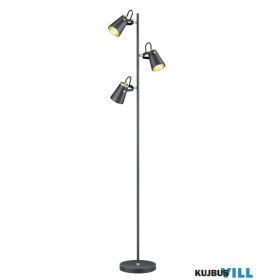   TRIO 408800332 EDWARD állólámpa excl.3xE14 ↕160cm ↔38cm ↗ 23cm matt fekete