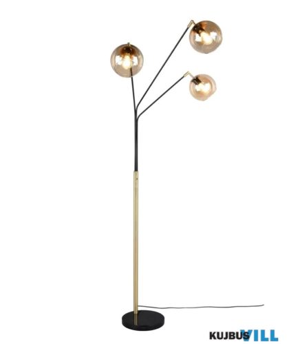 TR 416900380 PAXTON állólámpa/3 E27/10W ↕200cm ↔74,5cm ↗30cm fekete/arany