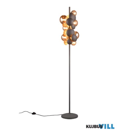 TR 417400742 BUBBLE állólámpa/7 G9/10W →28,5cm ↗25cm ↑155cm antracit, arany, borostyán üveg
