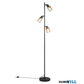   TRIO R41783032 CADIZ állólámpa excl.3xE14 ↕154cm Ø23cm matt fekete-borostyán