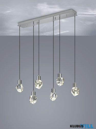 TR 354510606 VERANO LED függeszték/6 33W3960lm CCT ↕150cm ↔94cm ↗20cm króm, kristály