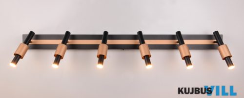 TR 855310632 IKARIS LED spotlámpa/6 48W/2700lm CCT ↕20,5cm ↔120cm ↗20,5cm matt fekete, kávé
