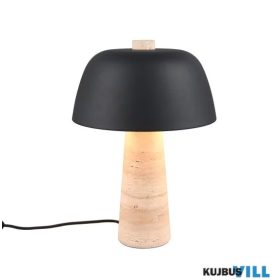   TRIO 567800232 TIMBA asztali lámpa/2 E27/10W ↕41cm Ø29cm  matt fekete, travertin kő