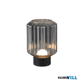   TR R57761154 LORD LED 1,5W/100lm, 3000K, akku+USB-C, step, IP20, ↕19,5cm Ø13cm füst színű