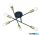 TR 606700632 CROSS mennyezet lámpa excl.6xE27 ↕19,1cm Ø56,6cm matt fekete
