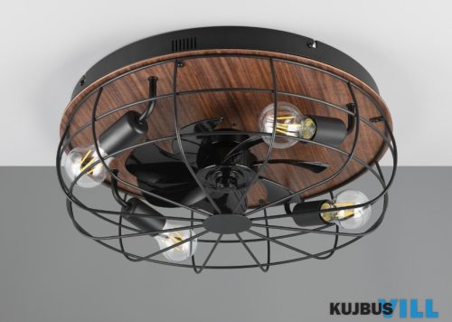 TR R61105032 TRONDHEIM ventilátor excl.4xE27 ↕17,5cm Ø48,5cm matt fekete