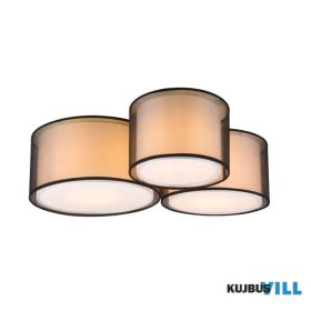   TRIO 611490332 BURTON mennyezet lámpa excl.3xE27 ↕21,5cm ↔65cm ↗ 55cm matt fekete