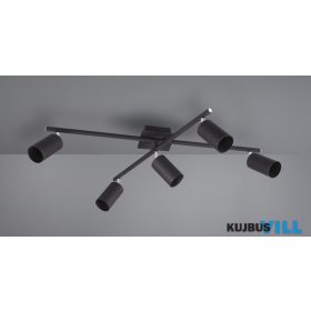   TRIO 612400532 MARLEY mennyezet lámpa excl.5xGU10 ↕22,4cm ↔77,4cm ↗ 57,4cm matt fekete