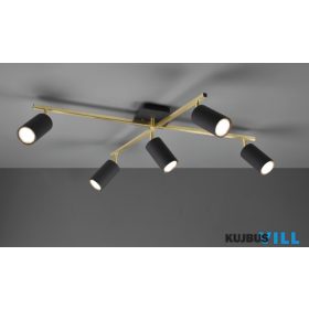   TRIO 612400580 MARLEY mennyezet lámpa excl.5xGU10 ↕22,4cm ↔77,4cm ↗ 57,4cm fekete-arany