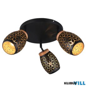   TRIO R61573380 BIDAR mennyezet lámpa excl.3xE14/10W ↕27cm Ø58cm fekete/arany