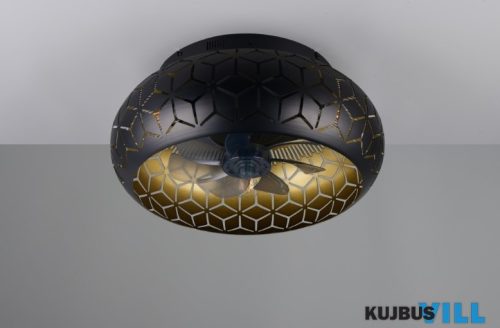 TR R61574080 BIDAR ventilátor excl.3xE27 ↕22cm Ø50cm matt fekete/arany