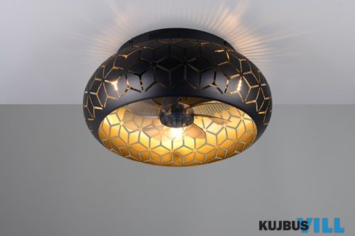 TRIO R61574080 BIDAR ventilátor excl.3xE27 ↕22cm Ø50cm matt fekete/arany