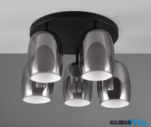 TR 617500554 BARRET mennyezet lámpa excl.5xE14 Ø46,5cm ↑29cm füst színű