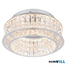   TRIO 634710106 ZEVION mennyezet lámpa incl.1x34W LED/4000lm/2300+3000+4000K ↕24cm Ø50cm króm, kristály