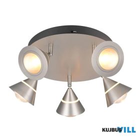   TRIO 637010507 ROMEO mennyezet lámpa incl.5x7W LED/700lm/2300+3000+4000K ↕16,5cm Ø28cm matt nikkel