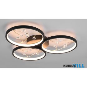   TRIO 642110332 GROOVY mennyezet lámpa incl.1x30W LED/3600Lm/3000K ↕6cm Ø62,5cm matt fekete
