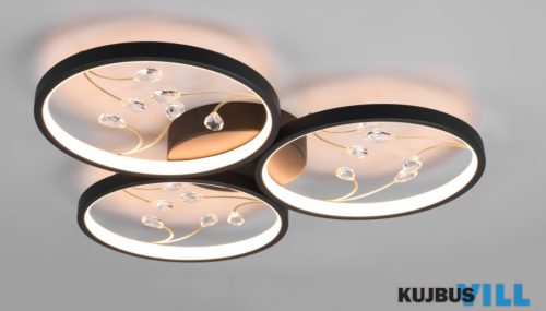 TR 642110332 GROOVY mennyezet lámpa incl.1x30W LED/3600Lm/3000K ↕6cm Ø62,5cm matt fekete