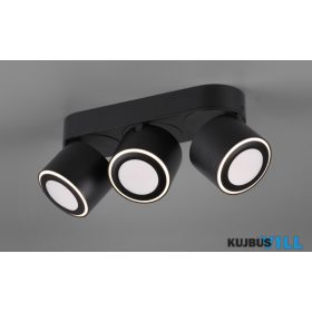   TRIO 652910332 TAURUS mennyezet lámpa incl.3x5W LED/450Lm/3000K ↕10,6cm ↔27,3cm ↗ 8,7cm matt fekete