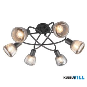   TRIO 662800632 TARIFA mennyezet lámpa excl.6xE14 ↕25cm Ø59,5cm matt fekete