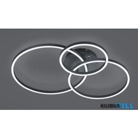  TRIO 670810632 WINONA mennyezet lámpa incl.1x28W LED/3200Lm/2700 - 6500K & incl.1x10W LED/ ↕11,5cm ↔78cm ↗ 60cm matt fekete