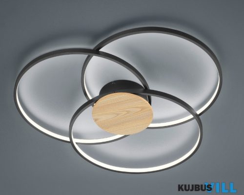 TR 673210332 SEDONA mennyezet lámpa incl.1x40W LED/3600Lm/3000K ↕9cm Ø80cm matt fekete