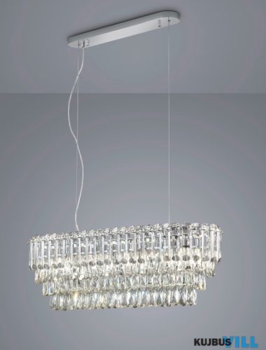 TR 367601006 MALIZIA függeszték 10xE14/40W ↔96cm ↕150cm ↗29cm króm, kristály