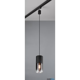   TRIO 73060132 DUOLINE függeszték excl.1xE27 ↕23cm, max.180cm ∅10cm matt fekete