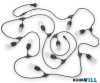 TR R74771132 CHAIN kültéri fényfüzér 10xLED E27/1W/80lm/3000K ↔650cm IP44 fekete