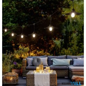   TR R74771932 CHAIN kültéri fényfüzér 10xLED E27/1W/80lm/3000K ↔650cm IP44 fekete