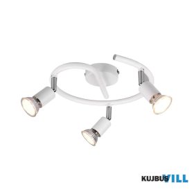   TRIO R80913931 PARIS spotlámpa excl.3xGU10 ↕13,5cm Ø26cm matt fehér