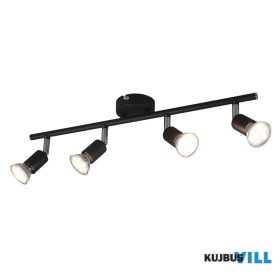   TRIO R80914032 PARIS spotlámpa excl.4xGU10 ↕13,5cm ↔50cm ↗ 8cm matt fekete