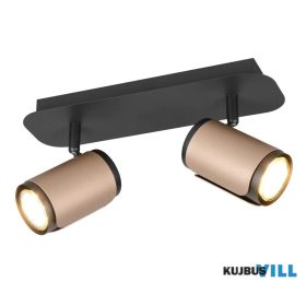   TRIO 814500265 GILLAN spotlámpa excl.2xGU10/10W ↕16cm ↔30cm ↗12cm matt fekete/kávébarna