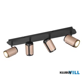   TRIO 814500465 GILLAN spotlámpa excl.4xGU10/10W ↕16cm ↔60cm ↗12cm matt fekete/kávébarna