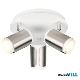   TRIO 814530307 GILLAN spotlámpa excl.3xGU10/10W ↕16cm Ø30cm matt nikkel, fehér