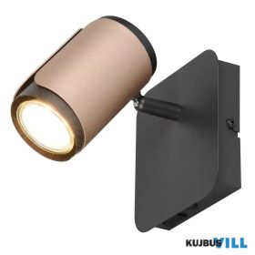   TRIO 814570165 GILLAN spotlámpa excl.1xGU10/10W ↕12cm ↔12cm ↗16,5cm matt fekete/kávébarna